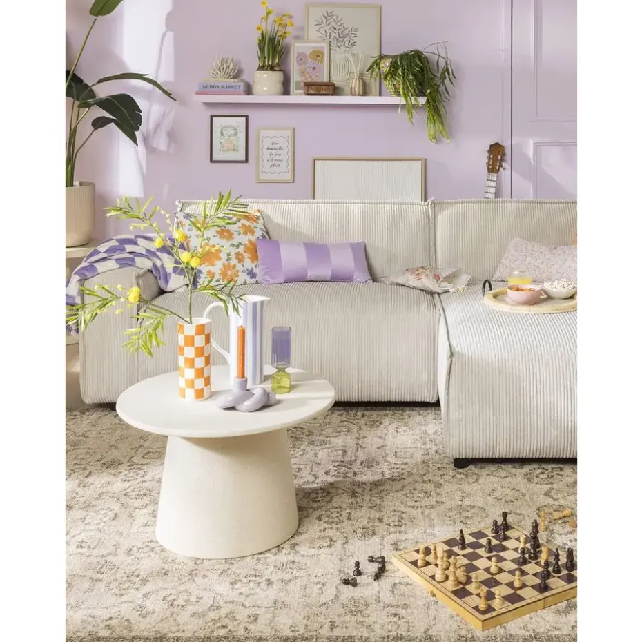 Bank Brooklyn met chaise longue rechts - Soop - crème