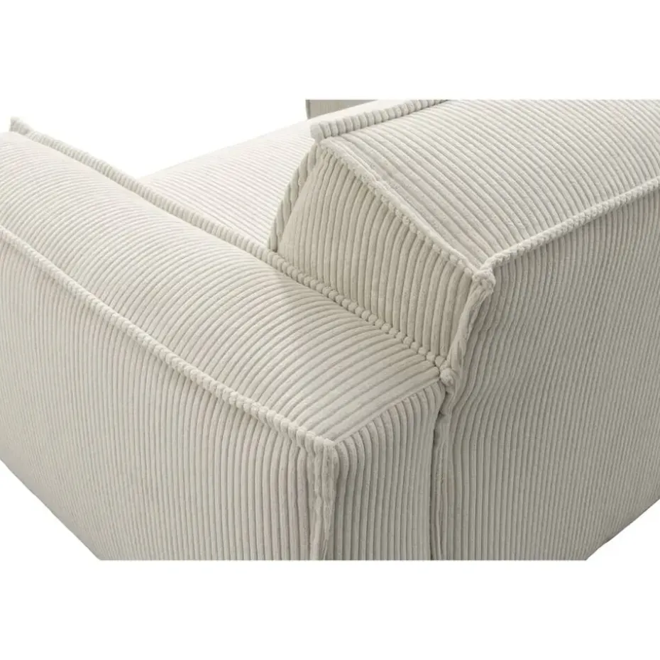 Bank Brooklyn met chaise longue links - Soop - crème