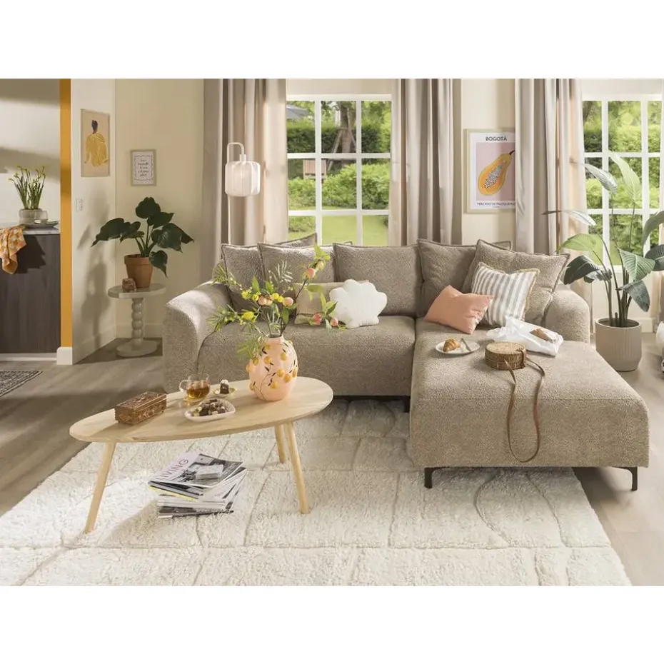 Bank Elsa met chaise longue links - stof Anthology - taupe