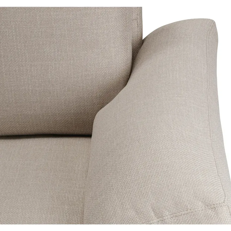Bank Tom met chaise longue links - Basel - beige