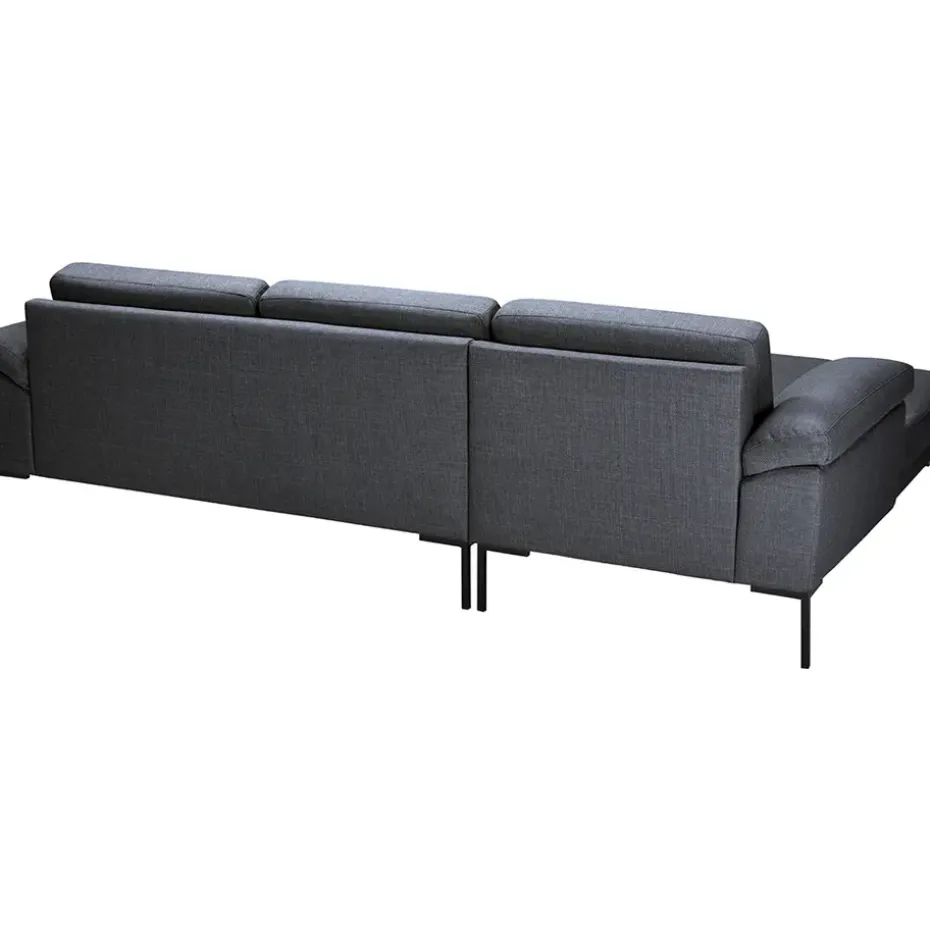 Bank Tom met chaise longue links - Basel - antraciet