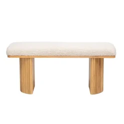 Bank van massief hout en witte lussen