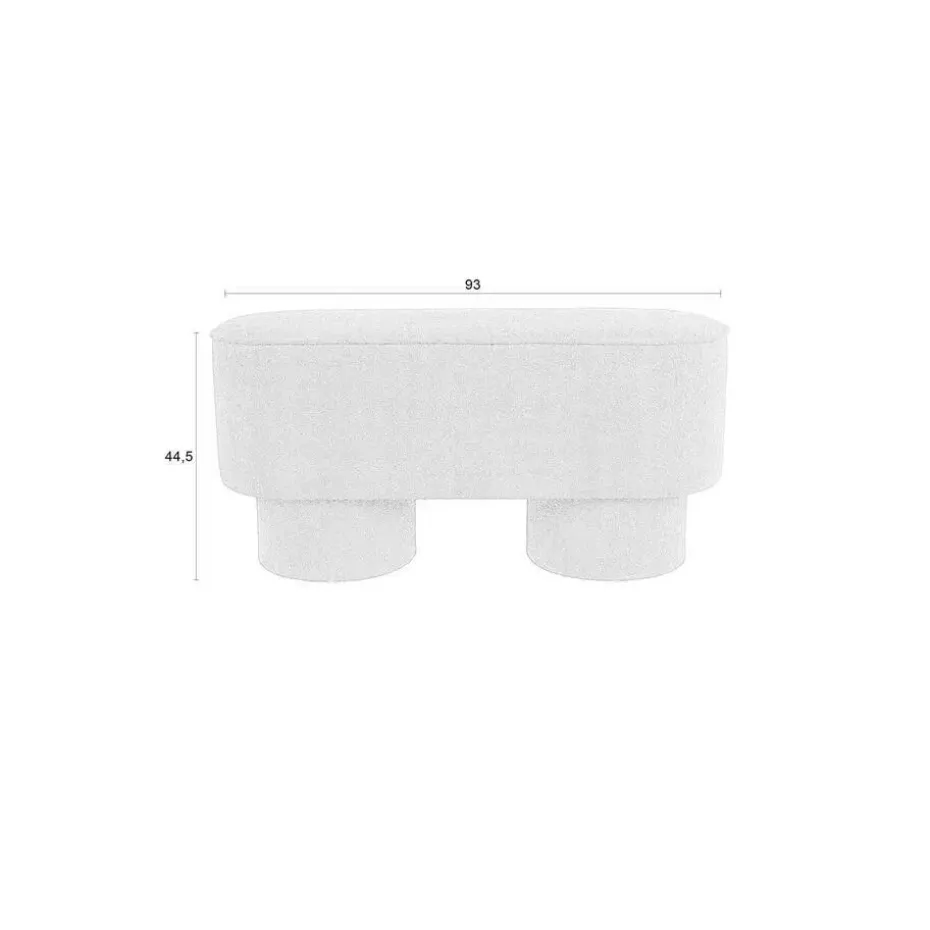 Bankje Rood Bouclé - 93x35x45cm - Halbankje - Marcos