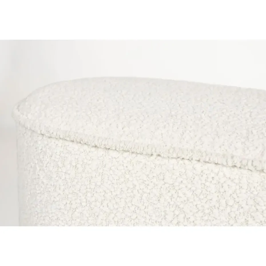 Bankje Wit Bouclé - 93x35x45cm - Halbankje - Marcos