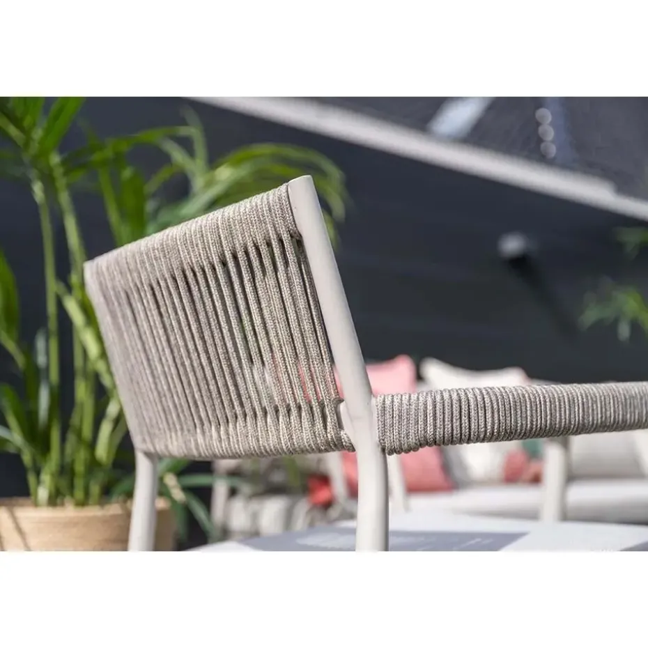 Barcelona dining fauteuil - taupe - rope grey sand - valley sand