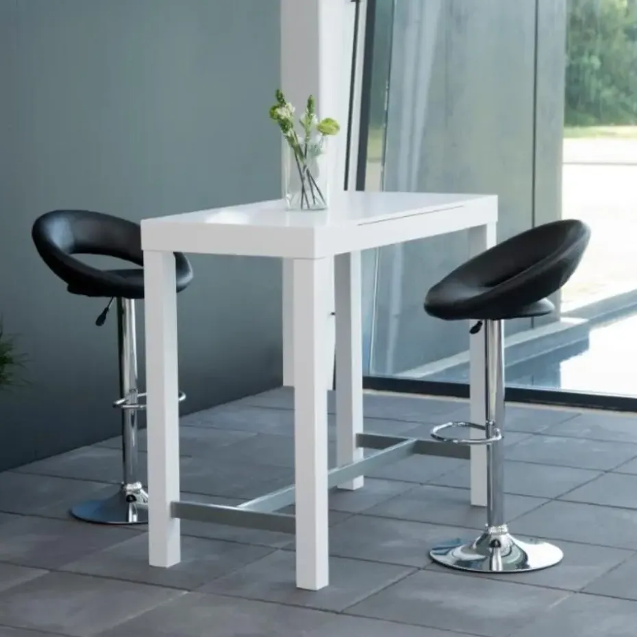 Barkruk - Zwart PU leer - Zithoogte 79cm - Trana - Set van 2