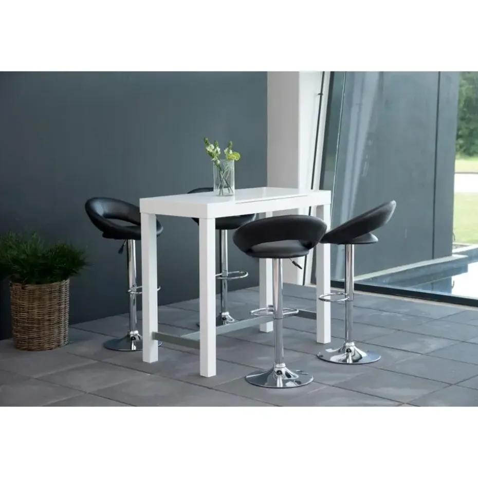 Barkruk - Zwart PU leer - Zithoogte 79cm - Trana - Set van 2