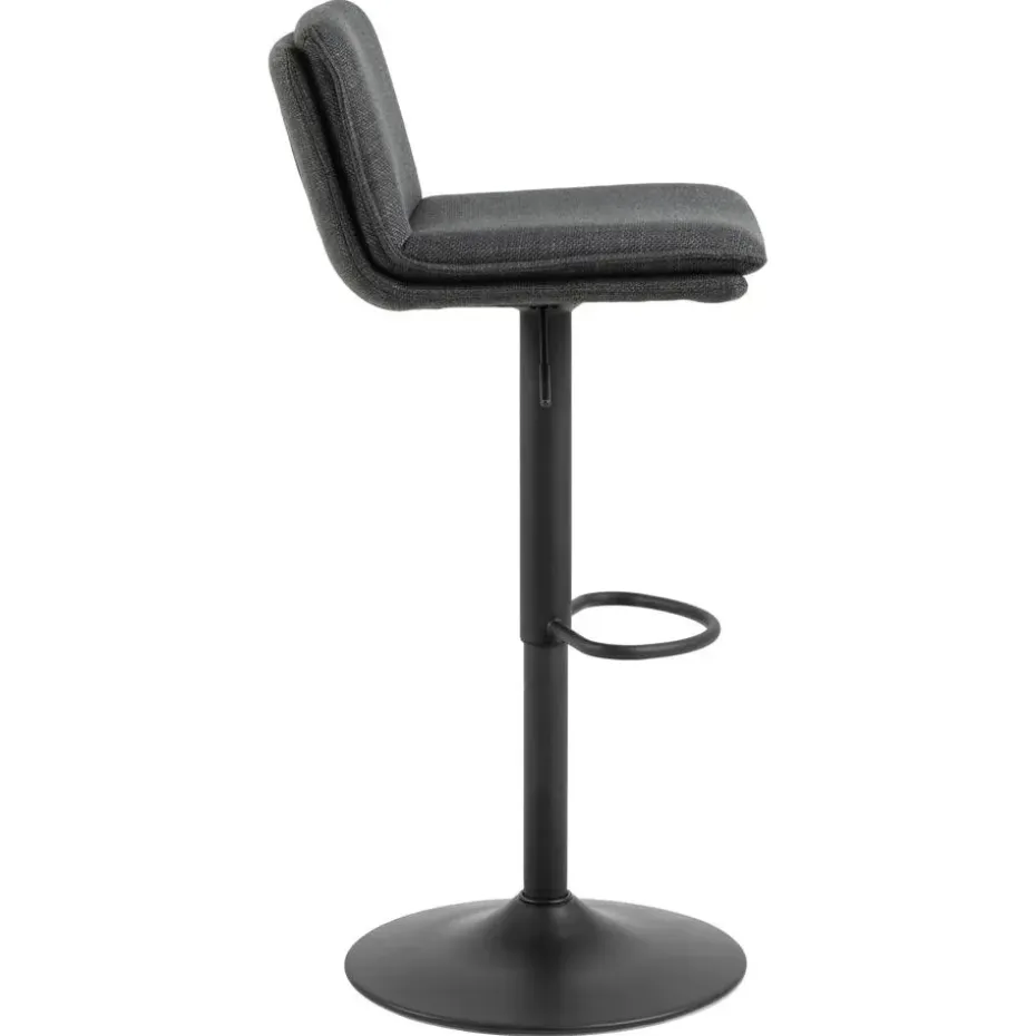 Barkruk Donkergrijs Stof - Zithoogte 68-89cm - Tregoss - Set van 2