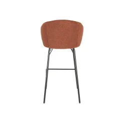 Barkruk Oranje Stof - Zithoogte 75cm - 50x52x100cm - Joa - Set van 2