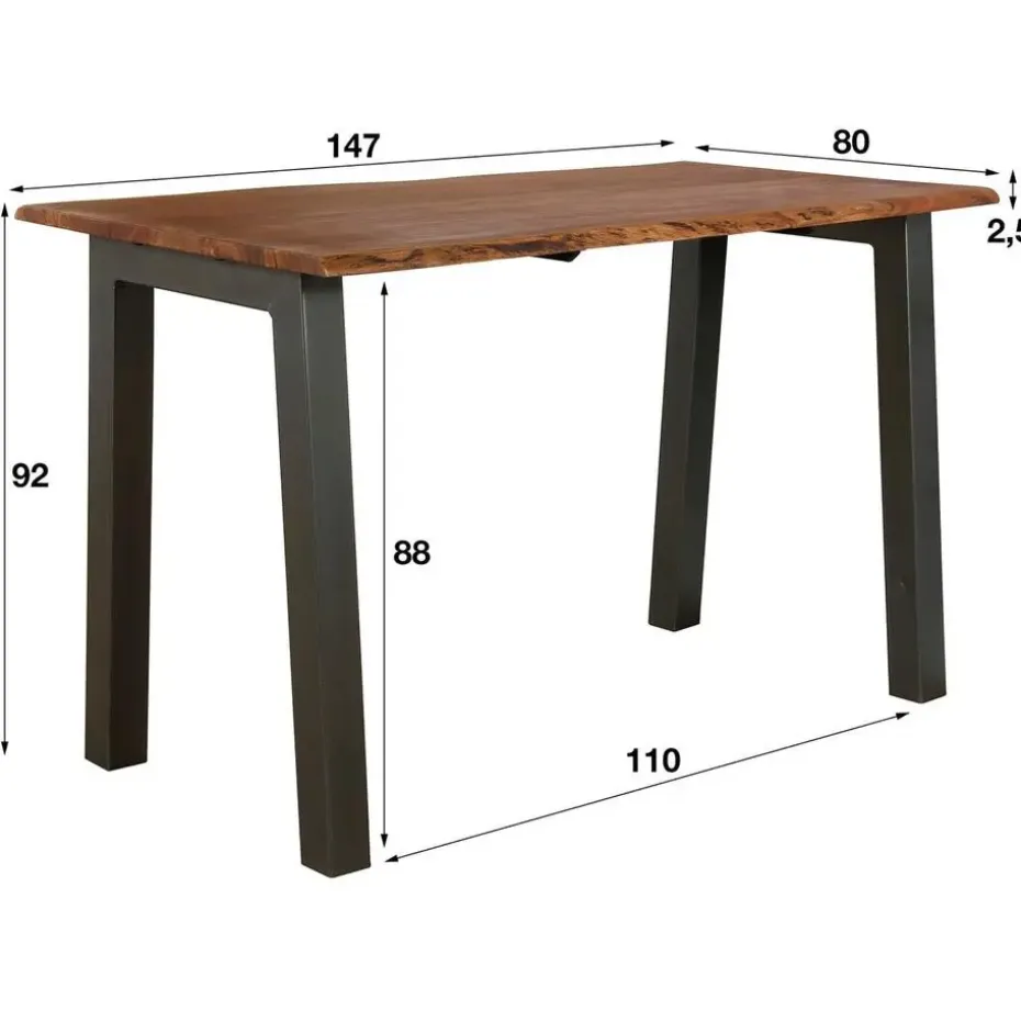 Bartafel Acaciahout - 147cm - Rechthoekig - Tafel Edge