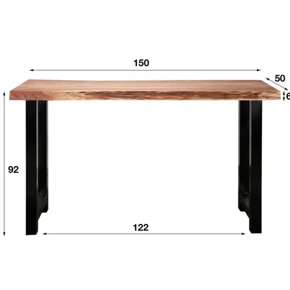 Bartafel Boomstam Acaciahout - Naturel - Rechthoek - 150cm