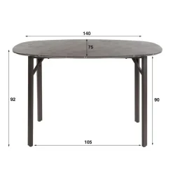 Bartafel Keramieklook - 140x75x92cm - Deens Ovaal