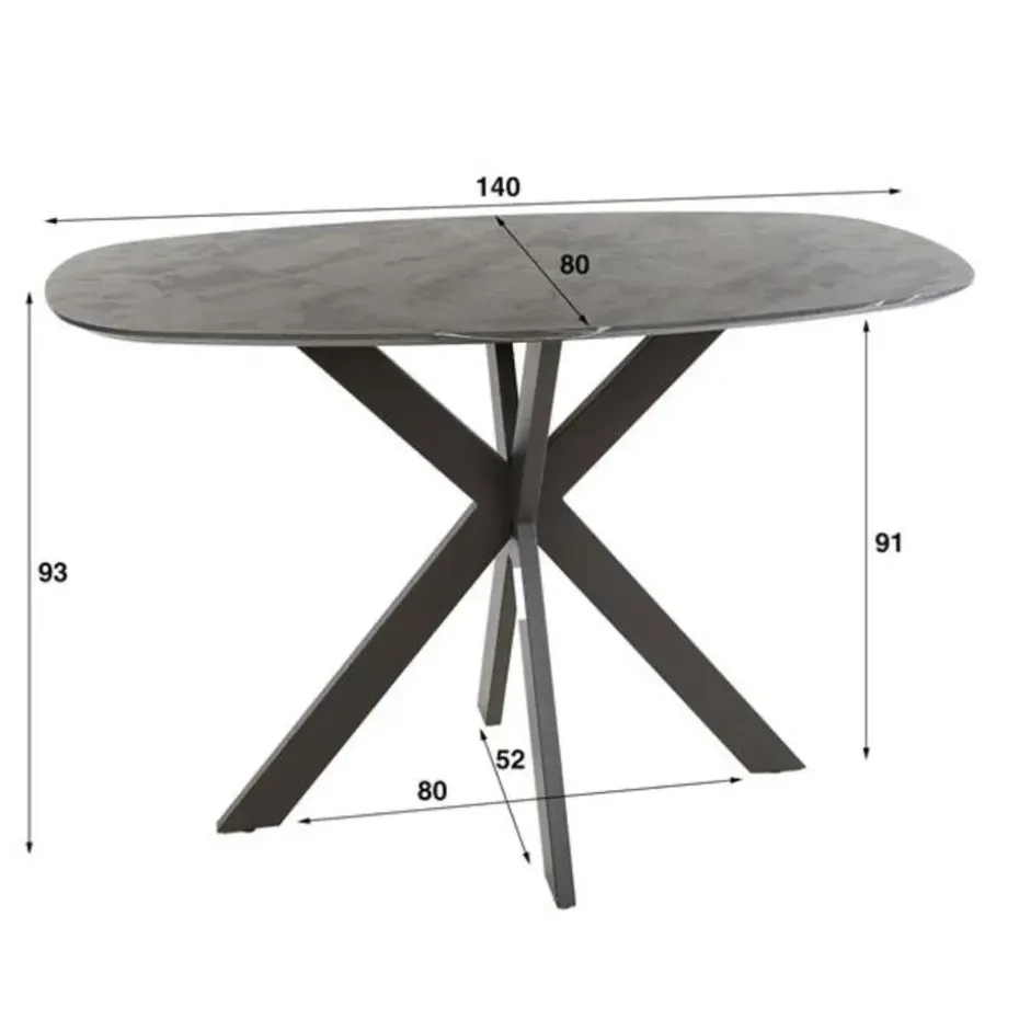 Bartafel Mariola 140x80 cm-zwartbruin