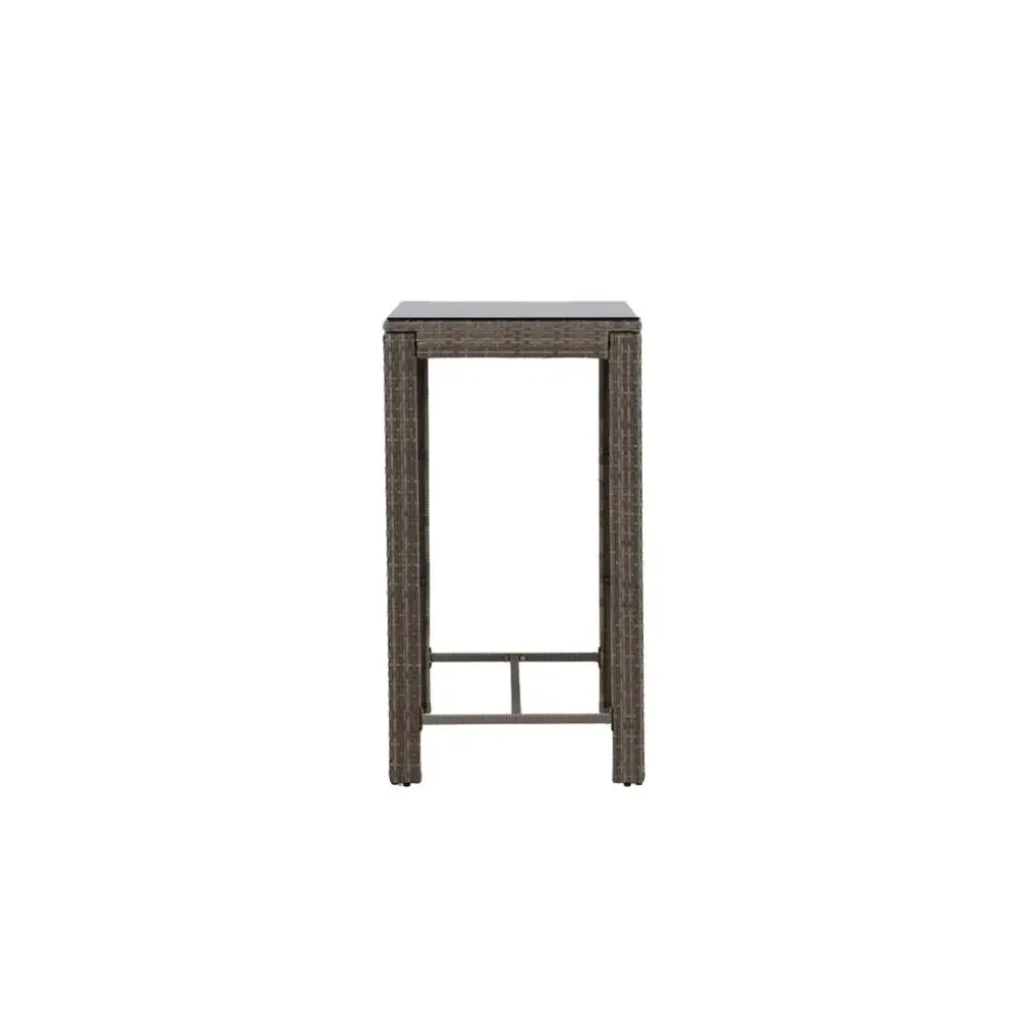 Bartafel Wicker - Grijs Glas - 100x60x110cm - Alo