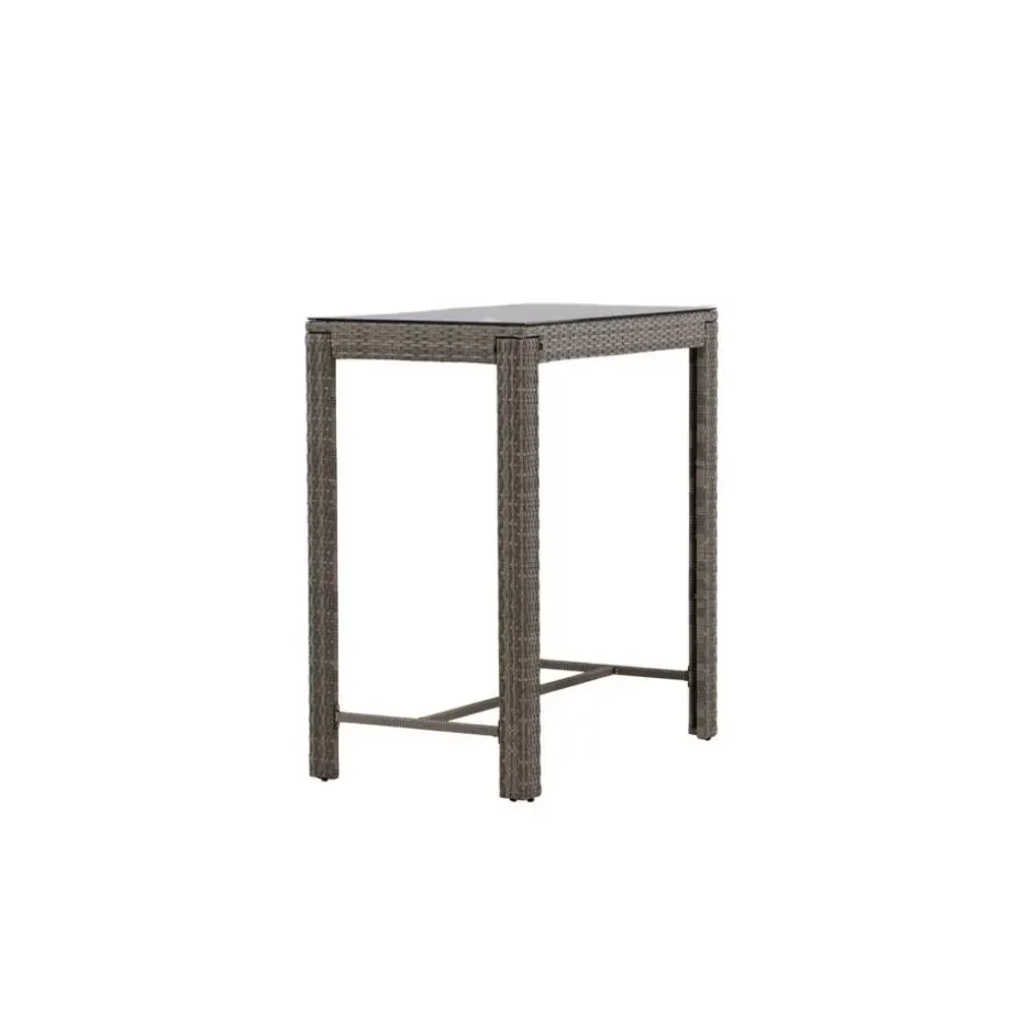 Bartafel Wicker - Grijs Glas - 100x60x110cm - Alo