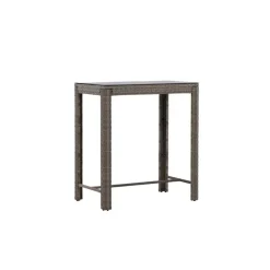 Bartafel Wicker - Grijs Glas - 100x60x110cm - Alo