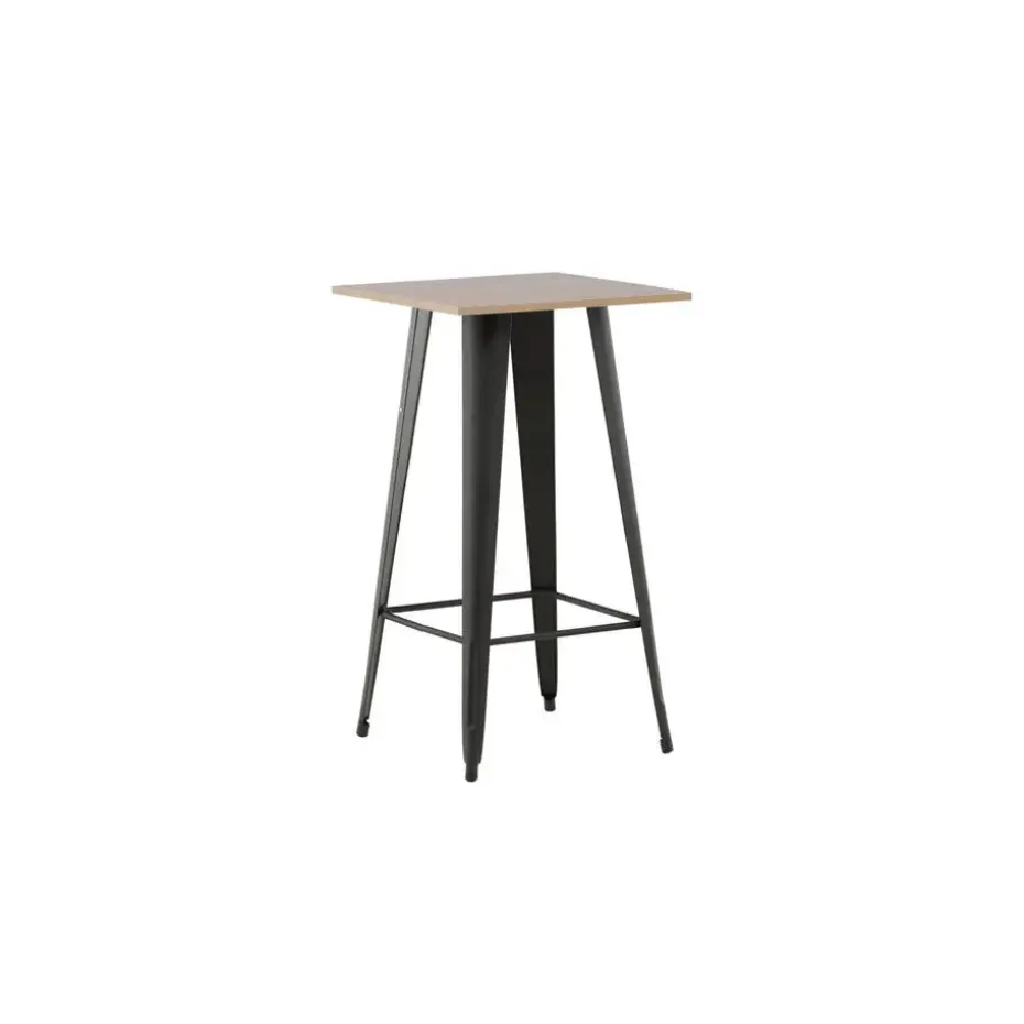 Bartafel Zwart Hout - 60x60x105cm - Tempe