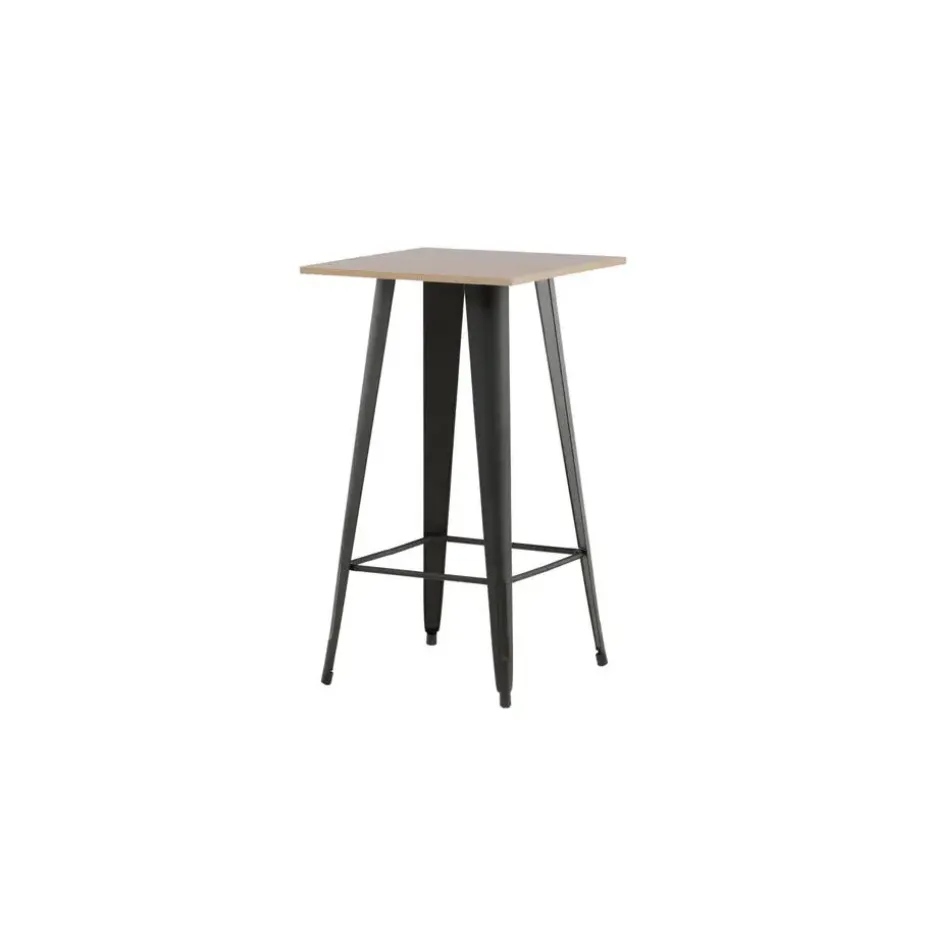Bartafel Zwart Hout - 60x60x105cm - Tempe
