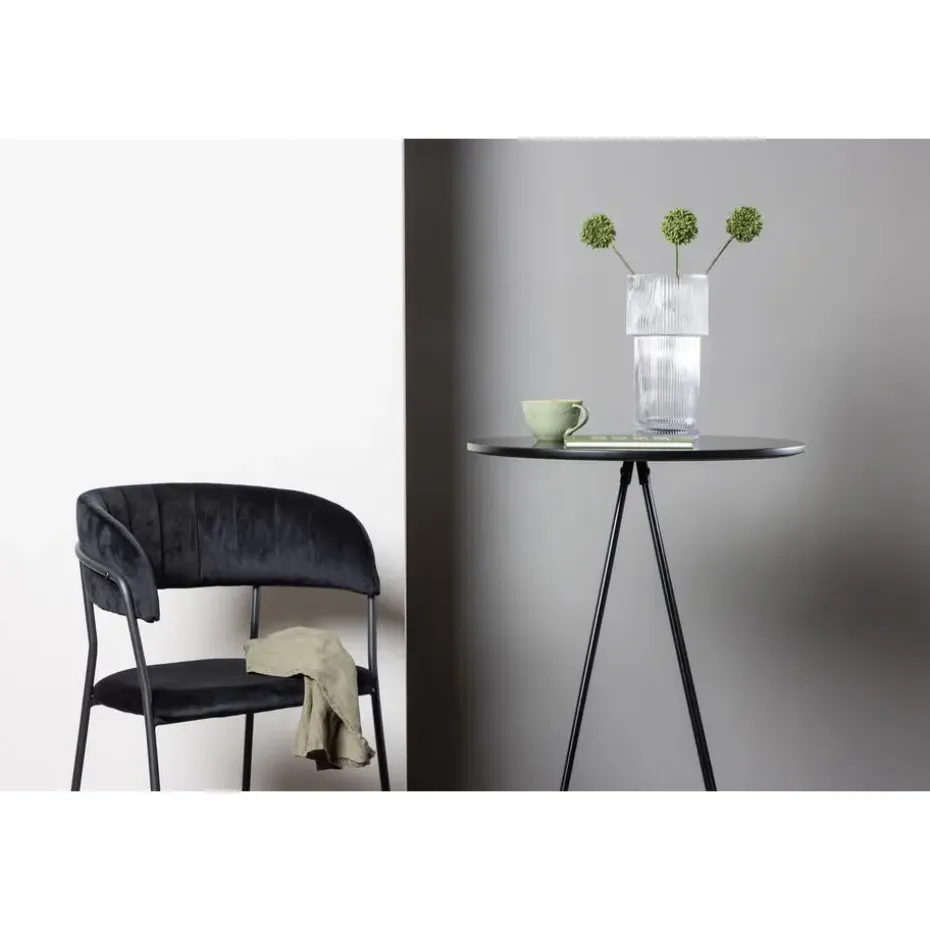 Bartafel Zwart Hout - 60x60x105cm - Bistro