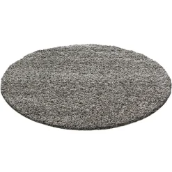 Basic Rond Shaggy vloerkleed Taupe Hoogpolig - 160 CM ROND