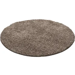 Basic Rond Shaggy vloerkleed Caramel Hoogpolig - 160 CM ROND