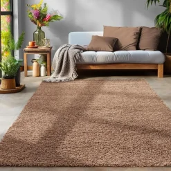 Basic Shaggy vloerkleed Caramel Hoogpolig - 140x200 CM