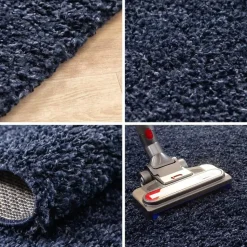 Basic Shaggy vloerkleed Donker Blauw Hoogpolig - 160x230 CM