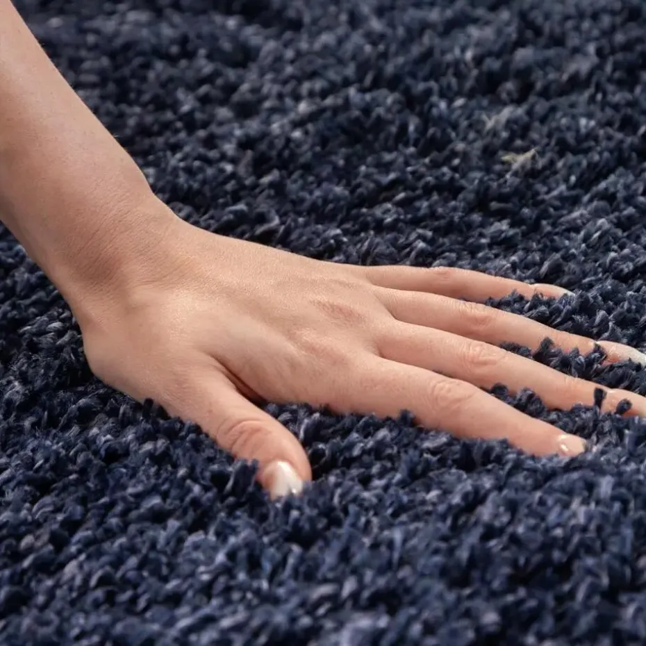 Basic Shaggy vloerkleed Donker Blauw Hoogpolig - 160x230 CM