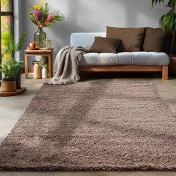 Basic Shaggy vloerkleed Taupe Hoogpolig - 160x230 CM