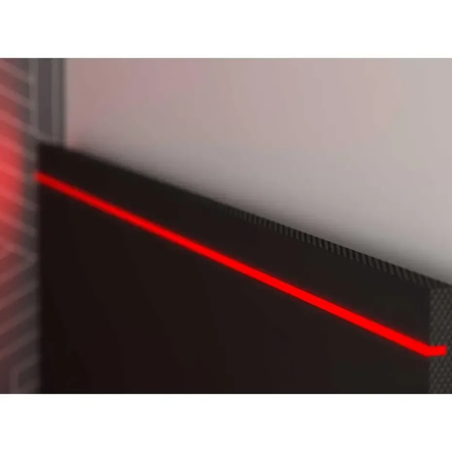 Bed Bzone 90x200 cm met bedlade, bureau en ledverlichting - antraciet