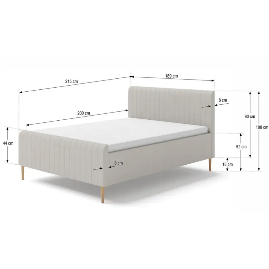 Bed Lieke - ecru - 180x200 cm