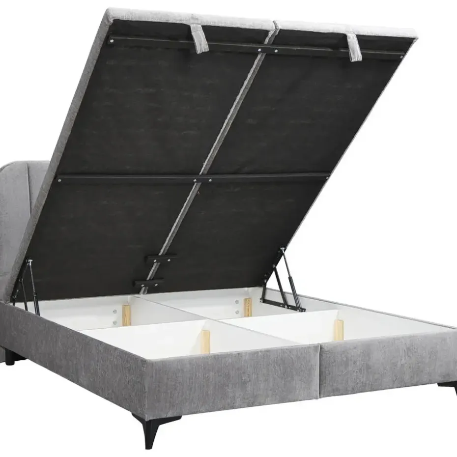 Bed Lizz met opbergruimte - grijs - 140x200 cm