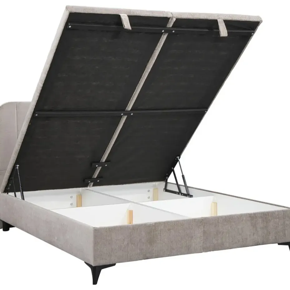 Bed Lizz met opbergruimte - greige - 140x200 cm