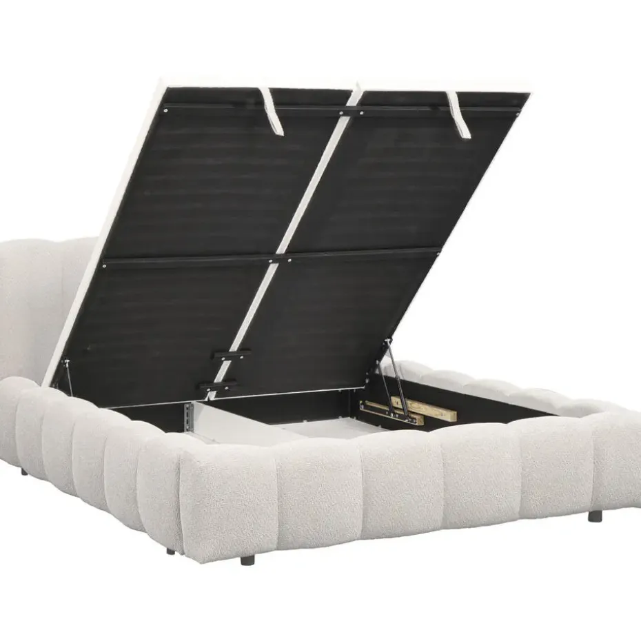 Bed Maudy met opbergruimte - ecru - 160x200 cm