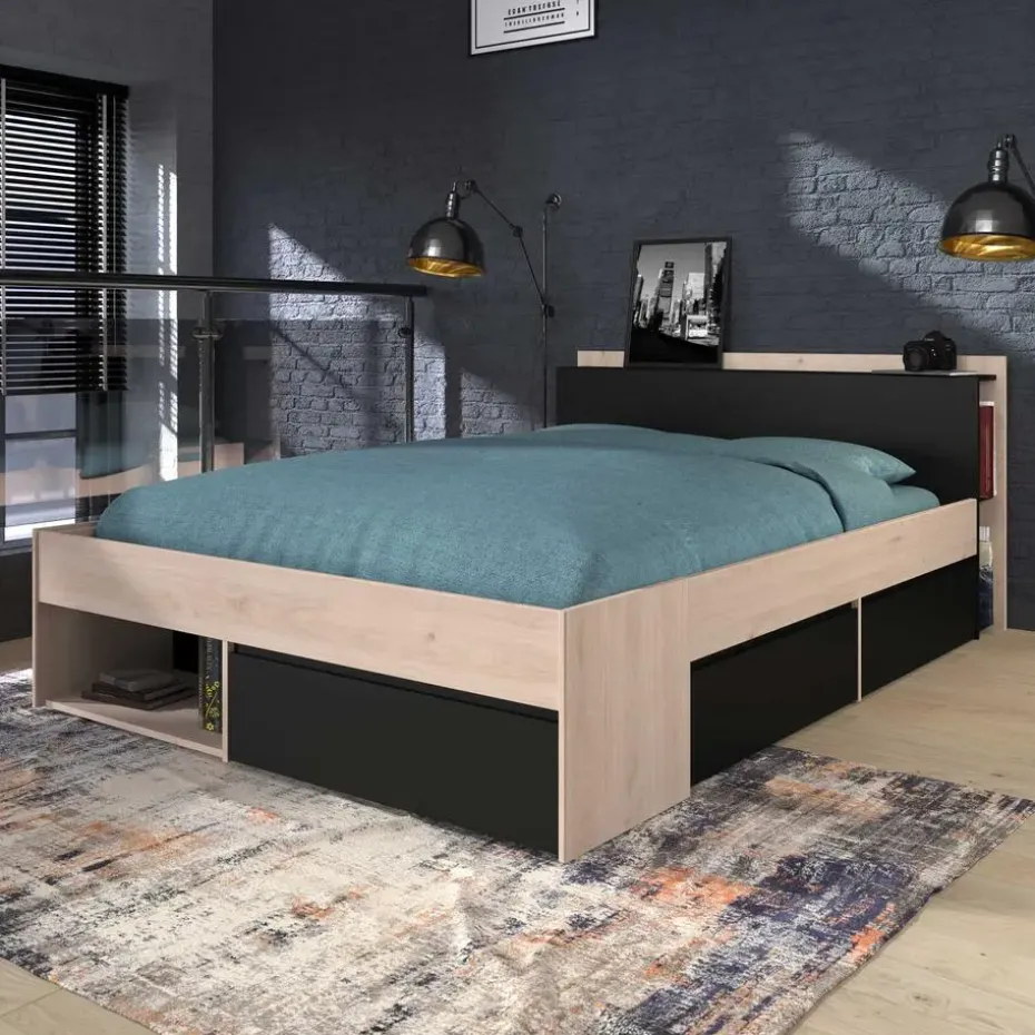 Bed Most 160x200cm - eik/zwart
