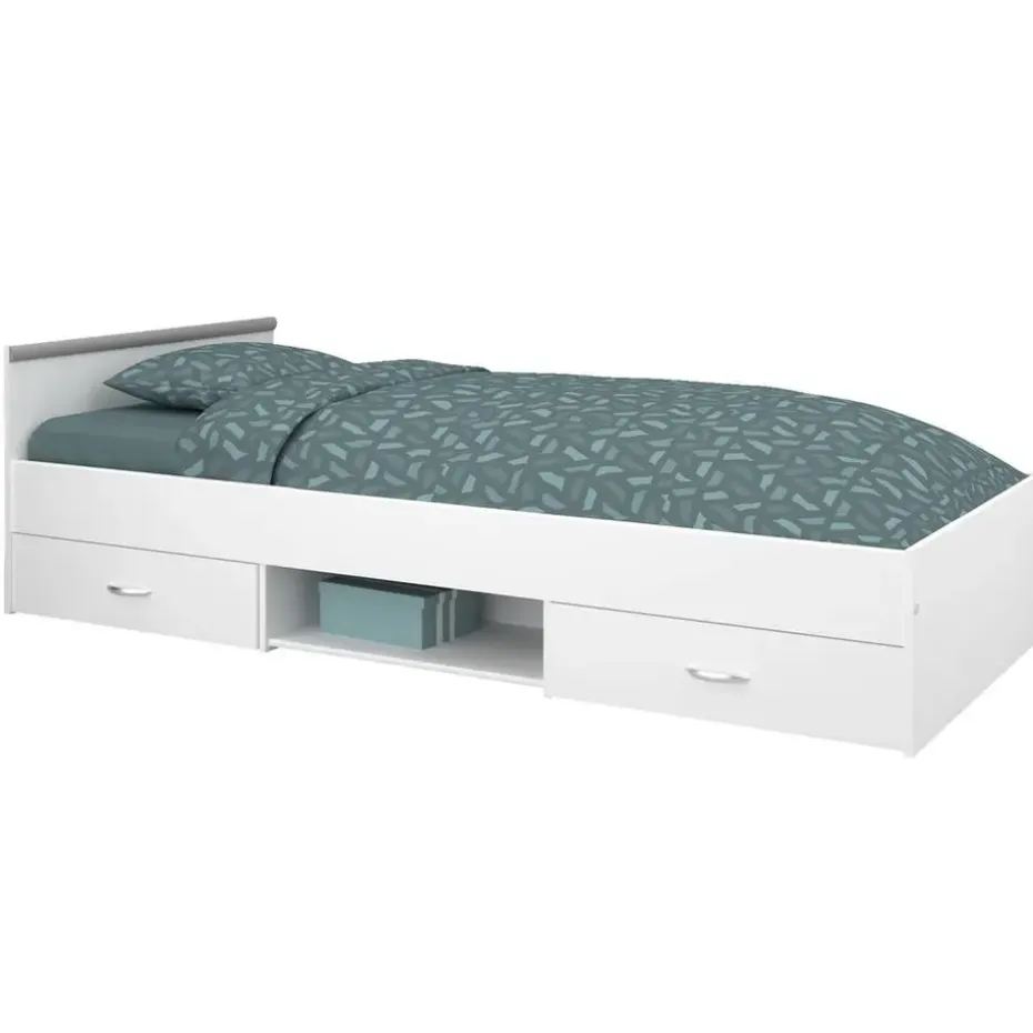 Bed Natan incl. lades - wit - 90x200 cm