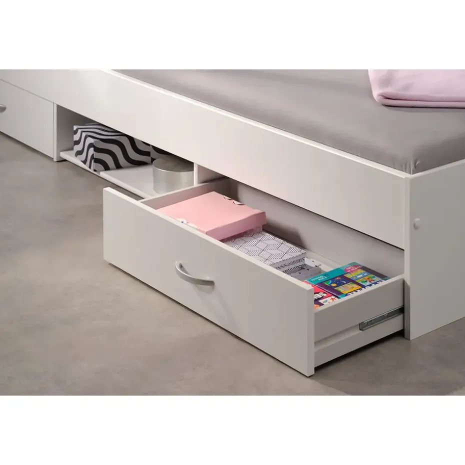 Bed Natan incl. lades - wit - 90x200 cm