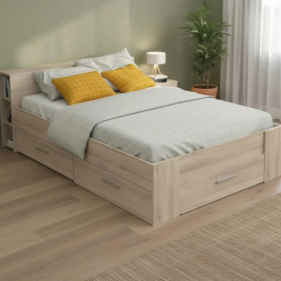 Bed Polly 140 x 200 cm-Kronberg eik