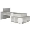 Bed Quinn 90x200 cm met bureau en opbergruimte - grenen/ wit