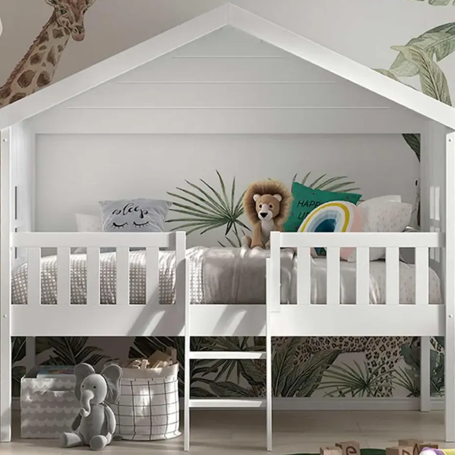 Bedhuisje Senna met ladder 90x200 cm - wit