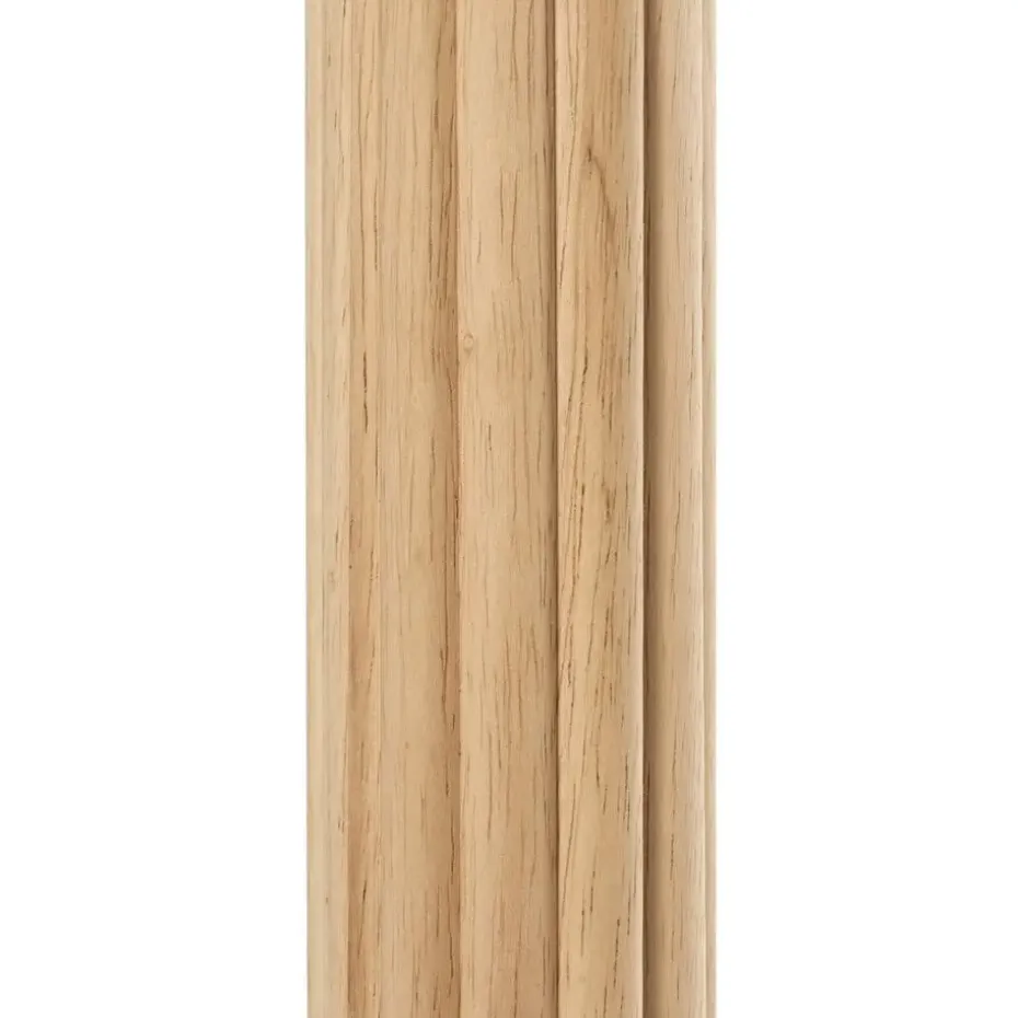 BELESSA - Staande lamp - Lichtbeige - Linnen/Rubberhout