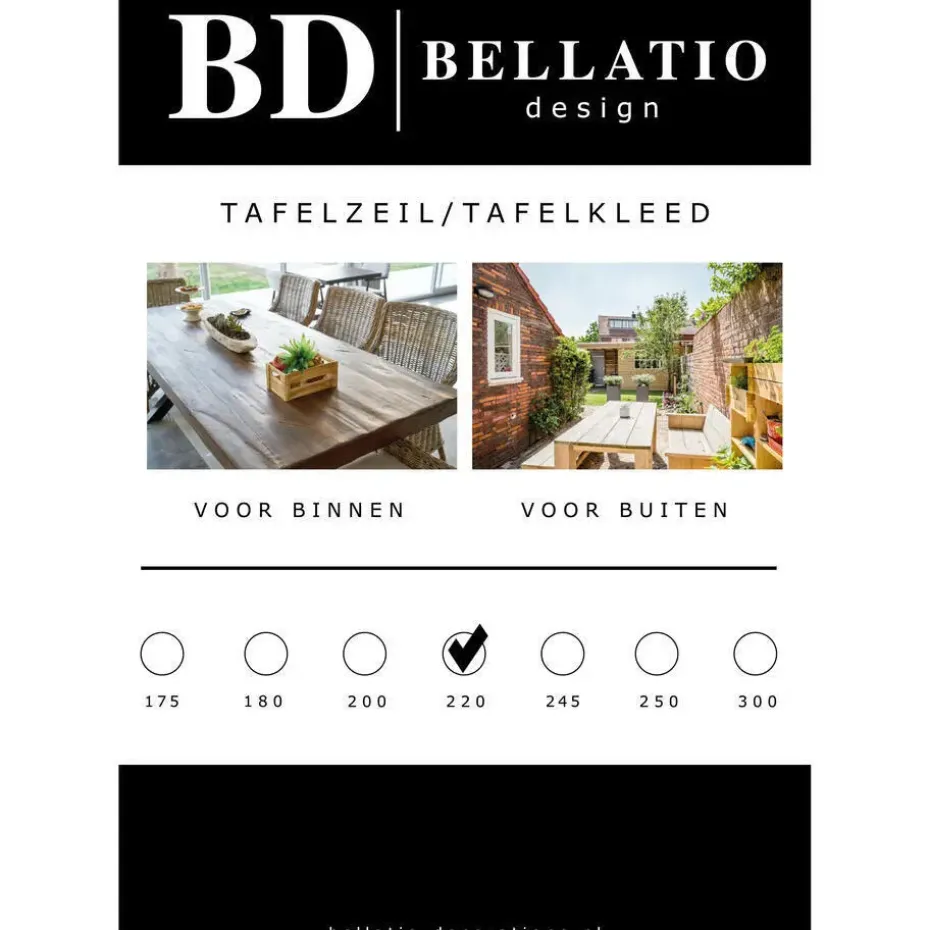 Bellatio design Tafelzeil - grijs - patroon - 140 x 220 cm