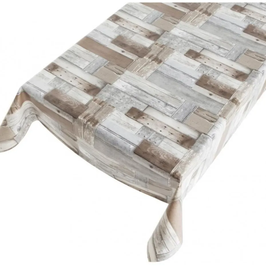 Bellatio Design tafelzeil - houten planken print - 140 x 245 cm