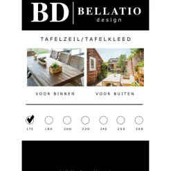 Bellatio design Tafelzeil - taupe - linnen look - 140 x 175 cm