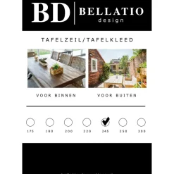 Bellatio design Tafelzeil - zwart - 140 x 245 cm