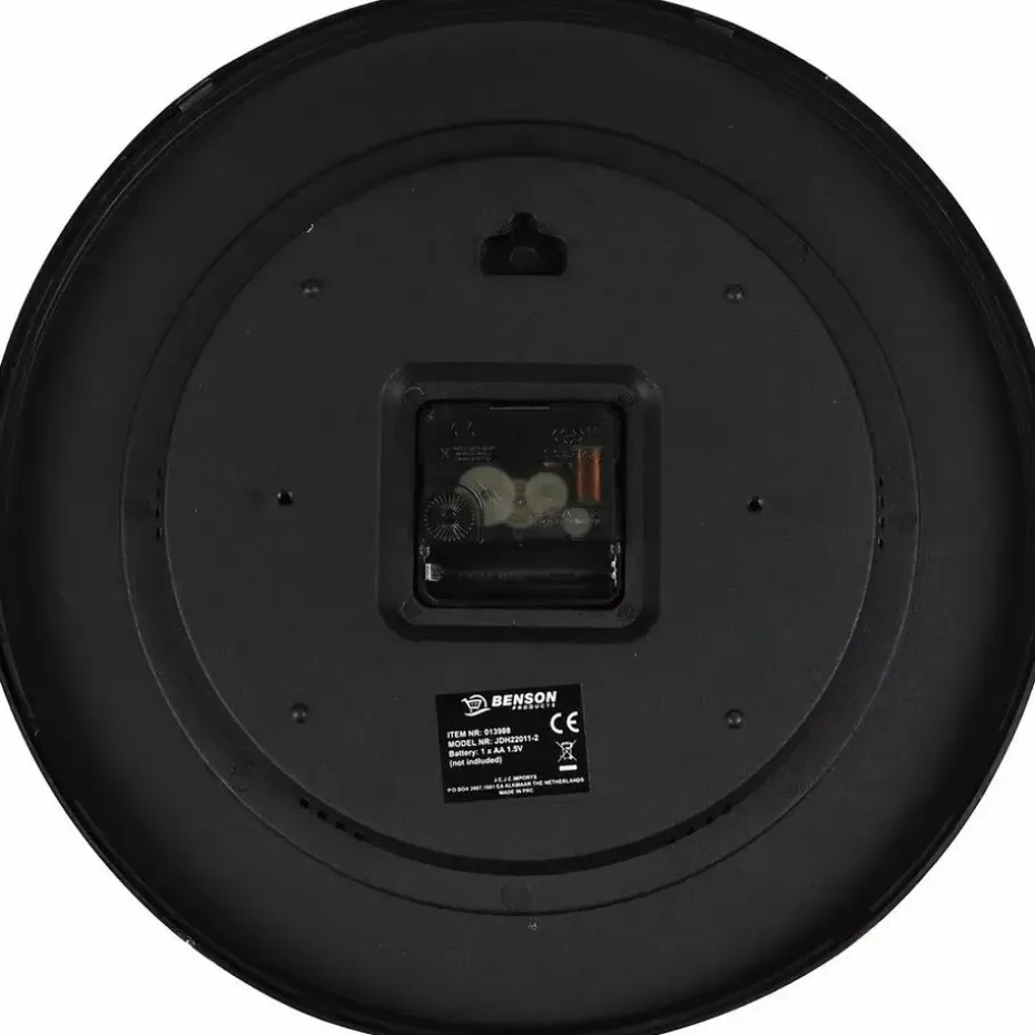 Benson Wandklok - zwart - D30 cm - modern design - stijlvol
