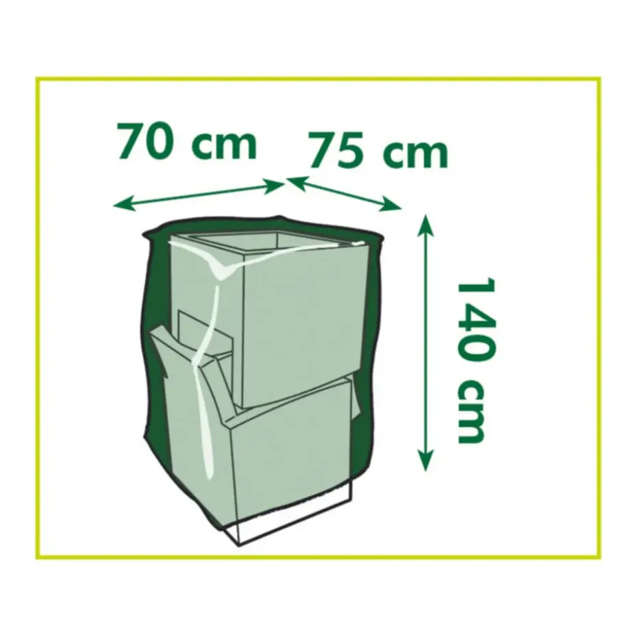 Beschermhoes voor stapelstoelen - grijs - 140 x 70 cm