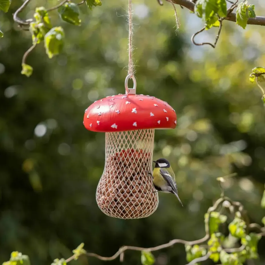 Best for Birds Voedersilo noten Fungi - PVC/ijzer - 13 x 18 cm