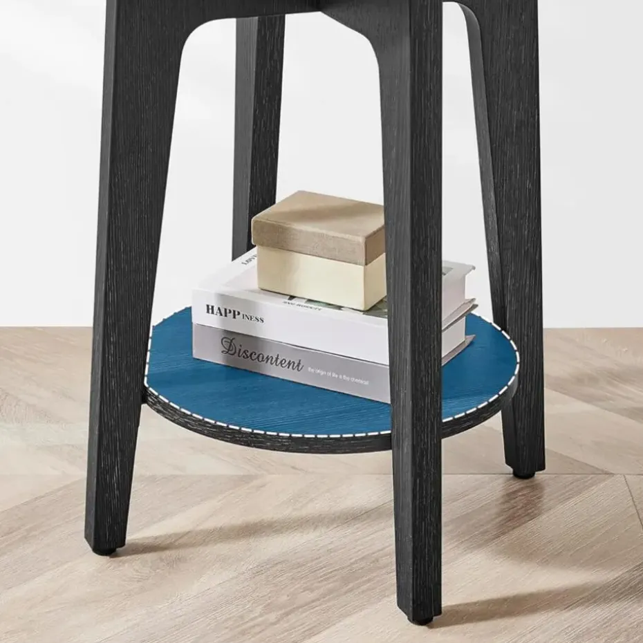 Bijzettafel - Nachtkastje - Kleine Salontafel - Zwart - 50x40x40 cm - Banktafel