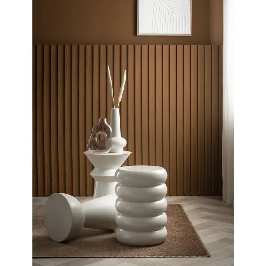 Bijzettafel Barbella - beige - 45xØ33 cm